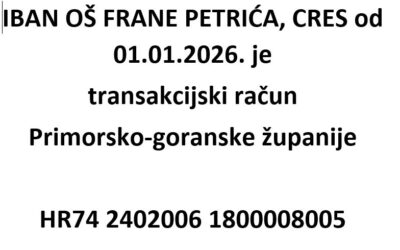Novi IBAN OŠ Frane Petrića