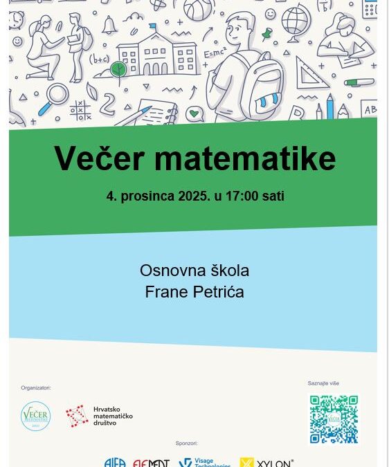 Pozivamo vas na Večer matematike